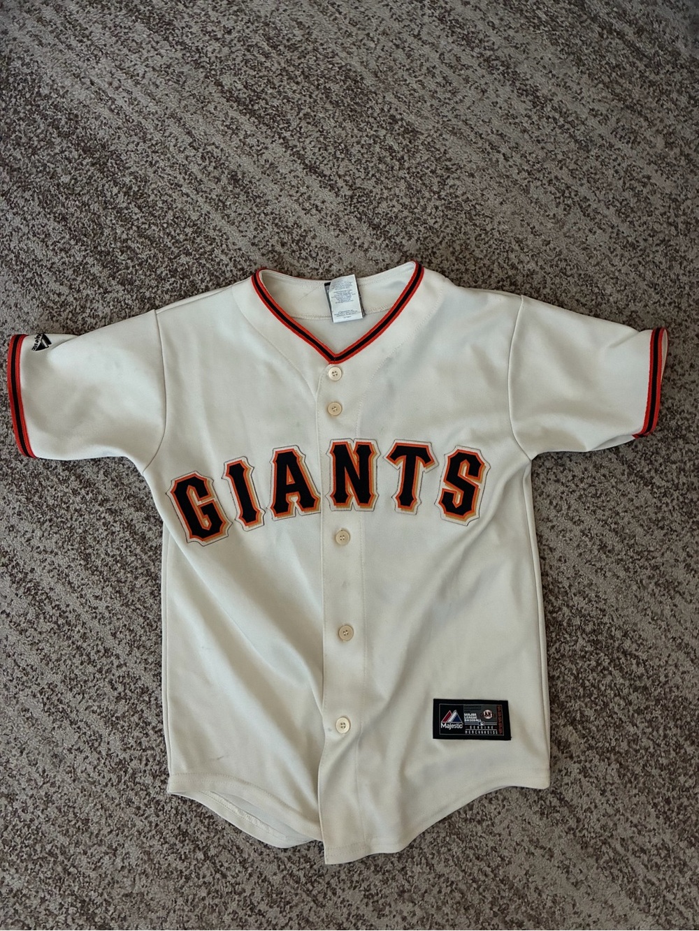Majestic San Francisco Giants Cream Jersey with Orange and Black Trim
